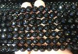AGBS242 15 inches 8mm faceted round black agate beads wholesale