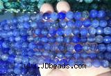 AGBS276 15 inches 6mm faceted round blue dragon veins agate beads wholesale
