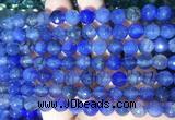 AGBS277 15 inches 8mm faceted round blue dragon veins agate beads wholesale