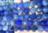 AGBS279 15 inches 12mm faceted round blue dragon veins agate beads wholesale