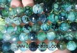 AGBS284 15 inches 12mm faceted round green dragon veins agate beads wholesale