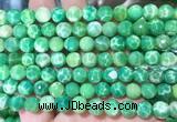 AGBS293 15 inches 8mm faceted round green dragon veins agate beads wholesale