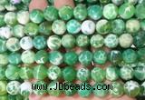 AGBS294 15 inches 10mm faceted round green dragon veins agate beads wholesale