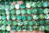 AGBS295 15 inches 12mm faceted round green dragon veins agate beads wholesale