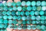 AGBS304 15 inches 10mm faceted round green dragon veins agate beads wholesale