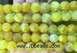 AGBS321 15 inches 12mm round yellow dragon veins agate beads wholesale