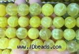 AGBS322 15 inches 14mm round yellow dragon veins agate beads wholesale