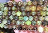 AGBS326 15 inches 10mm round yellow dragon veins agate beads wholesale