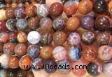 AGBS339 15 inches 12mm round coffee dragon veins agate beads wholesale