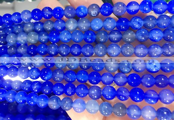 AGBS342 15 inches 6mm round blue dragon veins agate beads wholesale