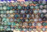 AGBS364 15 inches 8mm round green dragon veins agate beads wholesale