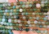 AGBS368 15 inches 6mm round green dragon veins agate beads wholesale
