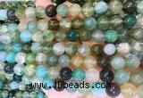 AGBS369 15 inches 8mm round green dragon veins agate beads wholesale