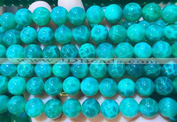 AGBS381 15 inches 10mm round green dragon veins agate beads wholesale
