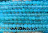 AGBS390 15 inches 6mm round blue agate beads wholesale