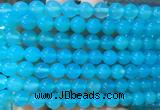 AGBS391 15 inches 8mm round blue agate beads wholesale