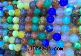 AGBS405 15 inches 8mm round colorful agate beads wholesale