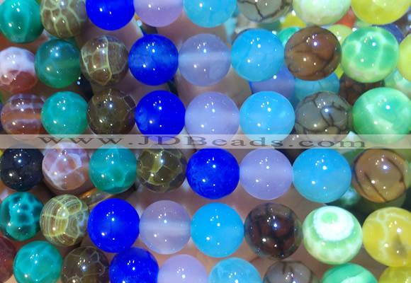 AGBS407 15 inches 12mm round colorful agate beads wholesale