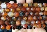 AGBS410 15 inches 10mm faceted nuggets agate gemstone beads wholesale