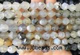 AGBS414 15 inches 10mm faceted nuggets agate gemstone beads wholesale