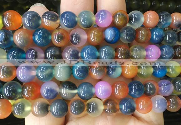 AGBS422 15 inches 8mm faceted round sugar heart agate beads wholesale