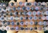 AGBS427 15 inches 8mm faceted round sugar heart agate beads wholesale