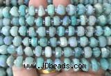 AMBS08 15 inches 4*8mm - 6*9mm faceted nuggets AB-color amazonite beads