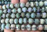 AMBS09 15 inches 5*10mm - 7*11mm faceted nuggets AB-color amazonite beads
