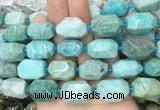 AMBS17 15 inches 13*18mm - 15*20mm faceted nuggets amazonite beads