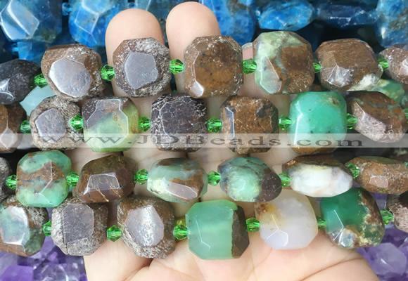 AUBS01 15 inches 12*14mm - 14*16mm faceted freeform Australia chrysoprase beads