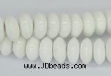 CAA30 15.5 inches 6*12mm rondelle white agate gemstone beads