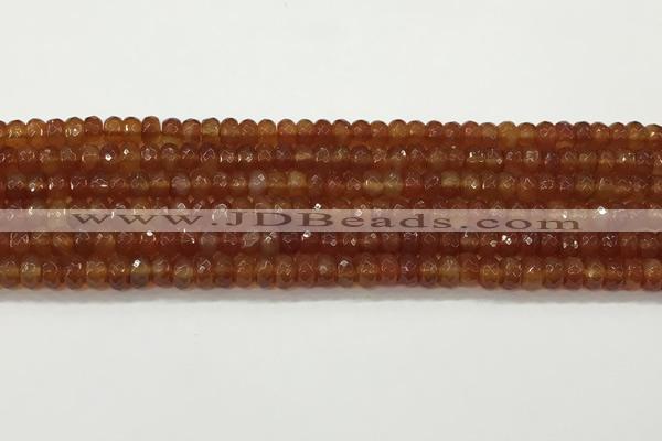 CAA5442 15.5 inches 6*8mm faceted rondelle agate gemstone beads