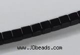CAB834 15.5 inches 6*6mm cube black agate gemstone beads wholesale
