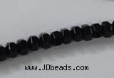 CAB844 15.5 inches 5*8mm rondelle black agate gemstone beads wholesale