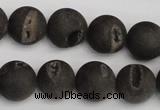 CAG1848 15.5 inches 14mm round matte druzy agate beads whholesale
