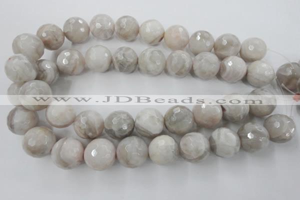 CAG1911 15.5 inches 20mm faceted round grey agate beads wholesale