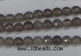 CAG4825 15 inches 6mm faceted round grey agate beads wholesale