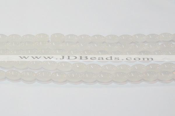 CAG6526 15.5 inches 10*14mm rice Brazilian white agate beads