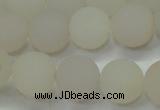 CAG6681 15 inches 10mm round white pilates agate beads