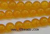 CAG7110 15.5 inches 8mm round yellow agate gemstone beads