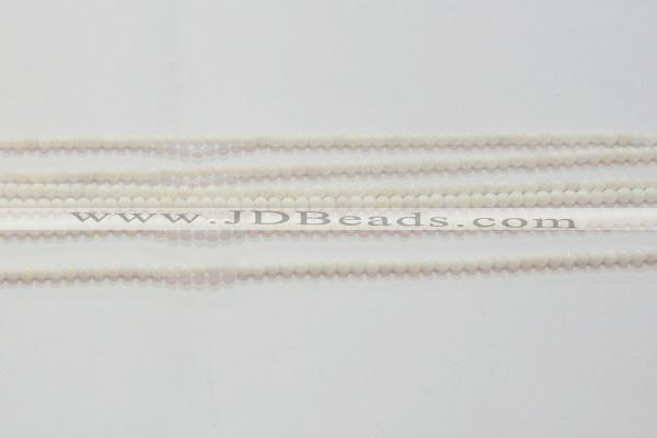 CAG7181 15.5 inches 3mm round white agate gemstone beads