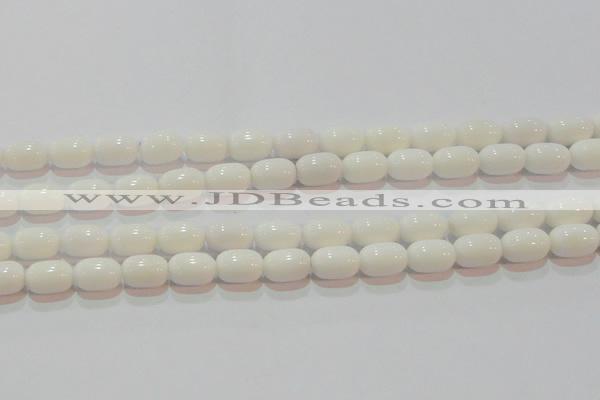 CAG7210 15.5 inches 8*12mm drum white agate gemstone beads