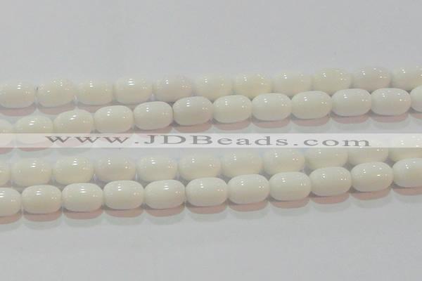 CAG7212 15.5 inches 10*14mm drum white agate gemstone beads