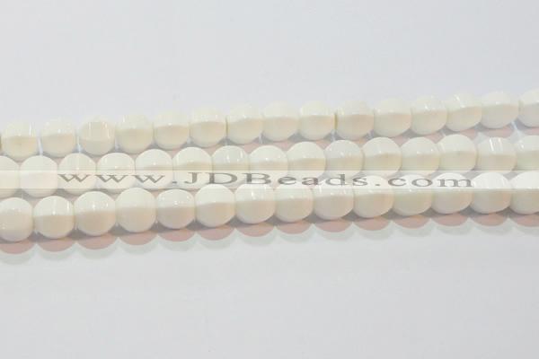 CAG7214 15.5 inches 12*12mm pumpkin white agate gemstone beads