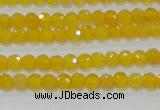 CAG8600 15.5 inches 4mm faceted round yellow agate gemstone beads