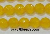 CAG8604 15.5 inches 12mm faceted round yellow agate gemstone beads