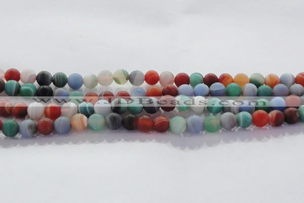 CAG8730 15.5 inches 6mm round matte madagascar agate beads