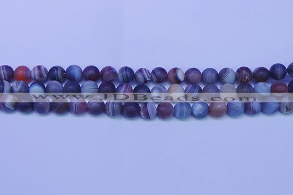 CAG9373 15.5 inches 10mm round matte botswana agate beads