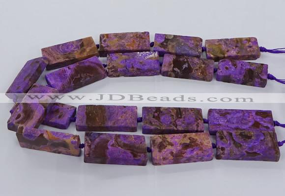 CAG9556 15.5 inches 20*40mm - 20*45mm rectangle ocean agate beads