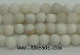 CAG9700 15.5 inches 4mm round matte grey agate beads wholesale